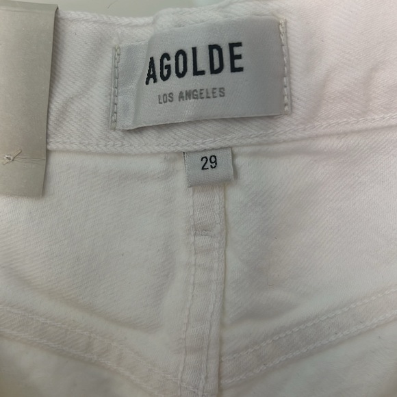 NWT Agolde Riley white, high rise, straight leg distressed jeans (size 29) - Picture 4 of 4